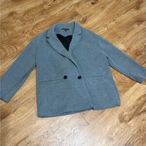 ZARA TRF Gray Women's COAT Blazer
